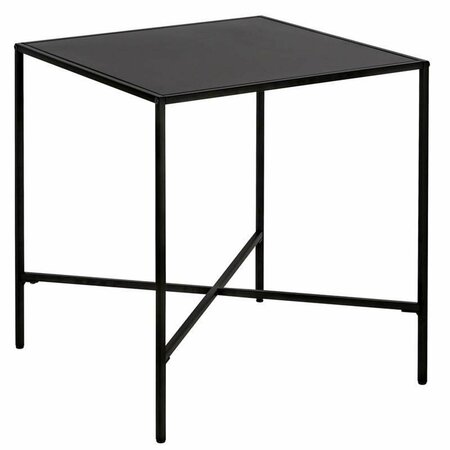 HENN & HART 20 in. Henley Blackened Bronze Side Table with Metal Tabletop ST0829